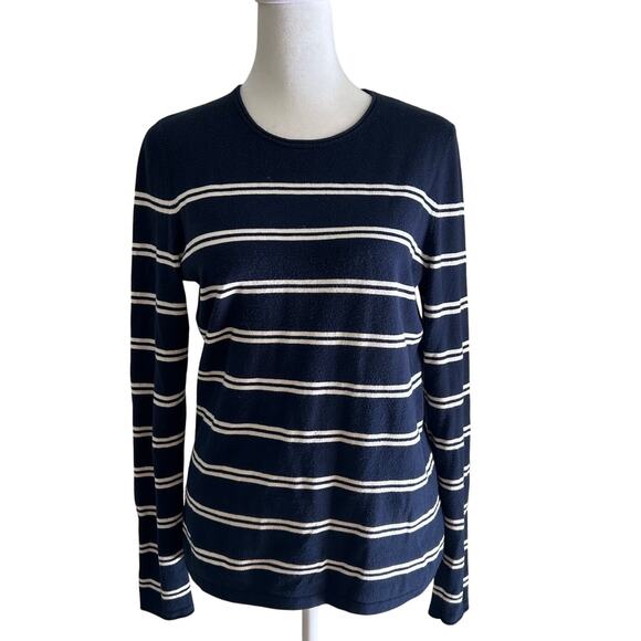 J. McLaughlin Striped Sweater Women’s SZ S Pullover Knit Nautical Preppy Classic - Picture 1 of 10